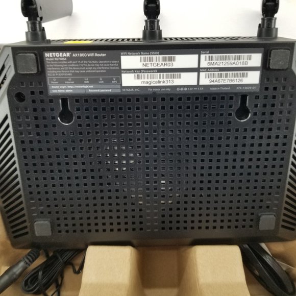 Netgear AX1800 Dual Band 4-Stream RAX10 1.8 GBPS WiFi 6 Router - Black - Picture 6 of 7